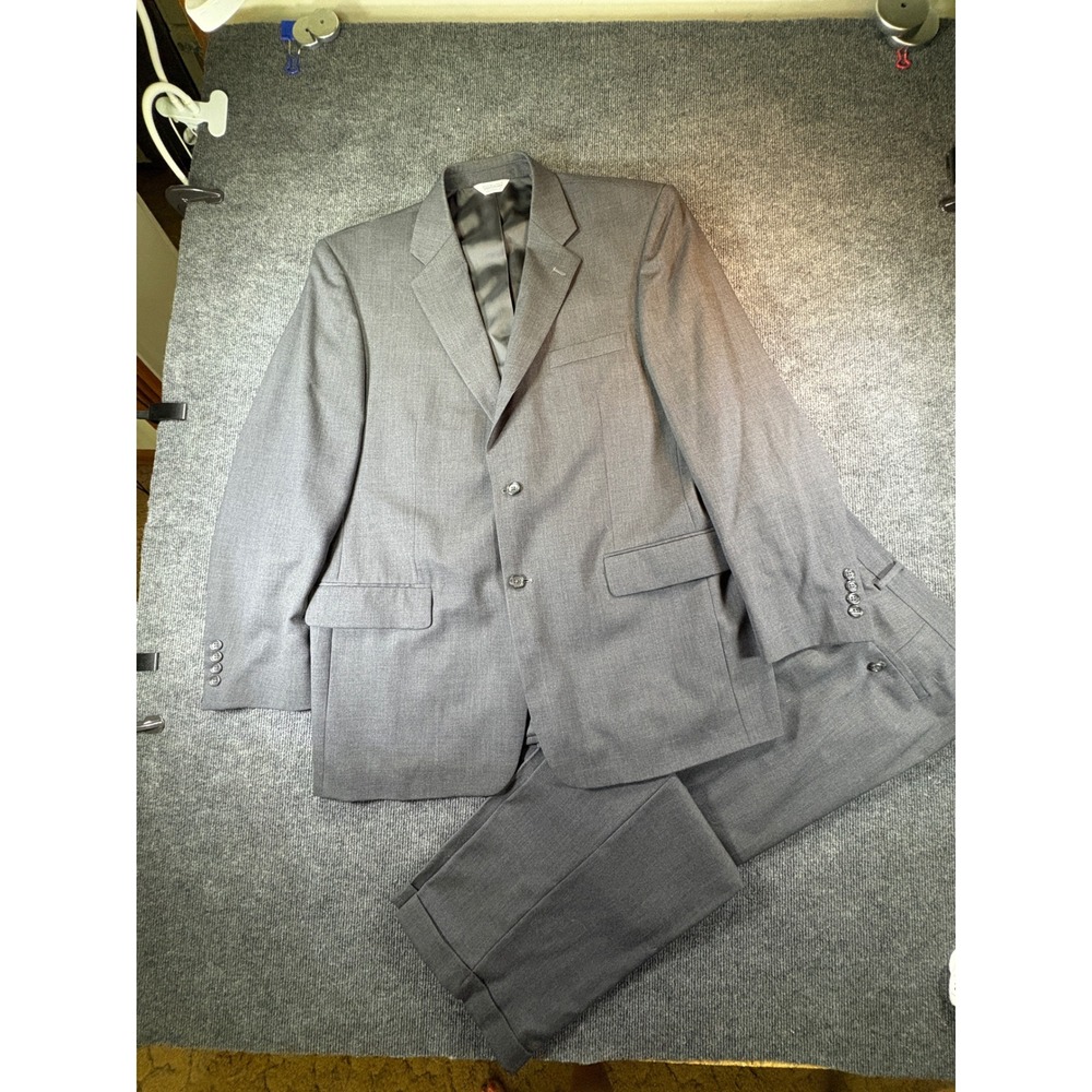 Joseph & Feiss International Trio Mens Grey 2 Button Suit Set Blazer Pants 48R